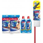 Vileda 1-2 Spray Microfibre Flat Spray Mop with Extra Microfibre Refill Pad, Removes Over 99% of Bacteria with Just Water