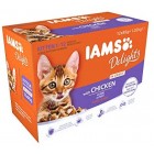 IAMS Delights Wet Food Land and Sea Collection for Adult Cats with Meat and Fish in Jelly, 48 x 85 g IAMS Delights Wet Food Land and Sea Collection for Adult Cats with Meat and Fish in Jelly, 48 x 85 g