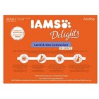 IAMS Delights Wet Food Land and Sea Collection for Adult Cats with Meat and Fish in Jelly, 48 x 85 g IAMS Delights Wet Food Land and Sea Collection for Adult Cats with Meat and Fish in Jelly, 48 x 85 g