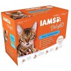 IAMS Delights Wet Food Land and Sea Collection for Adult Cats with Meat and Fish in Jelly, 48 x 85 g IAMS Delights Wet Food Land and Sea Collection for Adult Cats with Meat and Fish in Jelly, 48 x 85 g