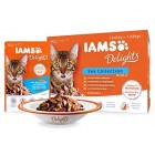 IAMS Delights Wet Food Land and Sea Collection for Adult Cats with Meat and Fish in Jelly, 48 x 85 g IAMS Delights Wet Food Land and Sea Collection for Adult Cats with Meat and Fish in Jelly, 48 x 85 g