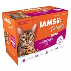 IAMS Delights Wet Food Land and Sea Collection for Adult Cats with Meat and Fish in Jelly, 48 x 85 g