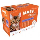IAMS Delights Wet Food Land and Sea Collection for Adult Cats with Meat and Fish in Jelly, 48 x 85 g IAMS Delights Wet Food Land and Sea Collection for Adult Cats with Meat and Fish in Jelly, 48 x 85 g