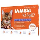 IAMS Delights Wet Food Land and Sea Collection for Adult Cats with Meat and Fish in Jelly, 48 x 85 g IAMS Delights Wet Food Land and Sea Collection for Adult Cats with Meat and Fish in Jelly, 48 x 85 g