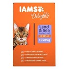 IAMS Delights Wet Food Land and Sea Collection for Adult Cats with Meat and Fish in Jelly, 48 x 85 g IAMS Delights Wet Food Land and Sea Collection for Adult Cats with Meat and Fish in Jelly, 48 x 85 g