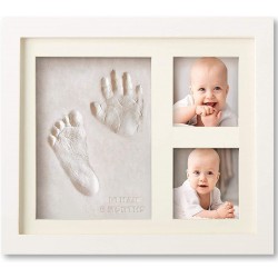 Baby Handprint and Footprint Makers Kit Keepsake For Newborn Boys & Girls, Baby Girl Gifts & Baby Boy Gifts, Personalized Baby Shower Gifts, Memory Art Picture Frames for Baby Registry, Nursery Decor