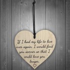 Love You Longer Wooden Hanging Heart Shaped Plaque