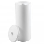 Free Standing Toilet Roll Holder - No Drilling Required - White
