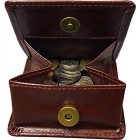 Orthologics Brown Leather Coin Pouch Folding Wallet Money Change Card Purse OL8