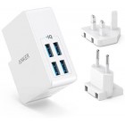 Anker USB Plug Charger 5.4A/27W 4-Port USB Charger, PowerPort 4 Lite