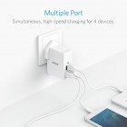 Anker USB Plug Charger 5.4A/27W 4-Port USB Charger, PowerPort 4 Lite