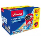 Vileda SuperMocio 3Action XL Mop and Bucket Set, Red/Blue