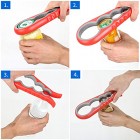 Jar Opener Get Lids Off Easily for Seniors, People Suffering from Arthritis and Anyone with Low Strength, Non-Slip Heavy-Duty Can Jar Bottle Opener (Red)