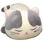 Vintoys Sleeping Cat Hugging Pillow Stuffed Animals Plush Soft Toy Brown or Grey 23.5"