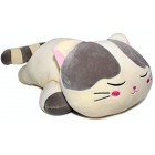 Vintoys Sleeping Cat Hugging Pillow Stuffed Animals Plush Soft Toy Brown or Grey 23.5"