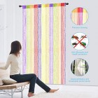 String Door Curtain Fly Insect Bug Screen String For Doorways Divider or Window Curtain Panel 39"x78.5"(Rainbow)