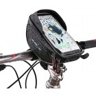 Bike Handlebar Bag, Bicycle Phone Mount, Waterproof Cycling Frame Top Tube Pouch Pannier Bike Phone Holder Stand for iPhone XS MAX XR X 8 7 6 6S Plus Samsung S9 LG Sony Smartphone up to 6 Inch