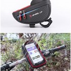 Bike Handlebar Bag, Bicycle Phone Mount, Waterproof Cycling Frame Top Tube Pouch Pannier Bike Phone Holder Stand for iPhone XS MAX XR X 8 7 6 6S Plus Samsung S9 LG Sony Smartphone up to 6 Inch
