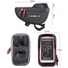 Bike Handlebar Bag, Bicycle Phone Mount, Waterproof Cycling Frame Top Tube Pouch Pannier Bike Phone Holder Stand for iPhone XS MAX XR X 8 7 6 6S Plus Samsung S9 LG Sony Smartphone up to 6 Inch