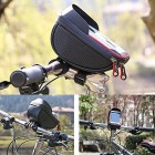 Bike Handlebar Bag, Bicycle Phone Mount, Waterproof Cycling Frame Top Tube Pouch Pannier Bike Phone Holder Stand for iPhone XS MAX XR X 8 7 6 6S Plus Samsung S9 LG Sony Smartphone up to 6 Inch