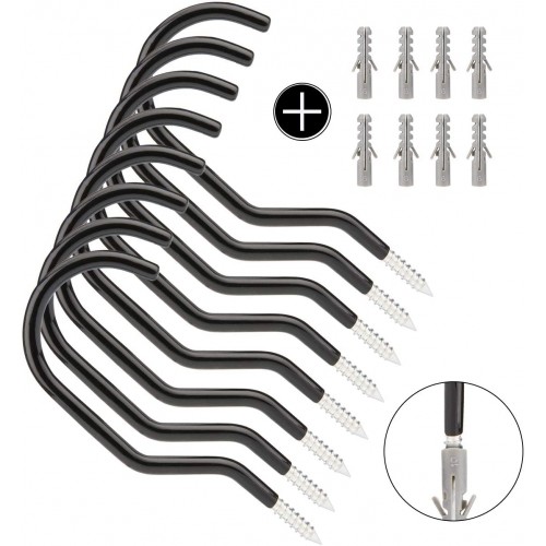 8 Pack Bike Hooks - Heavy Duty Bicycle Storage Hooks Wall Mounted Hook Set for Mountain/Road Bikes
