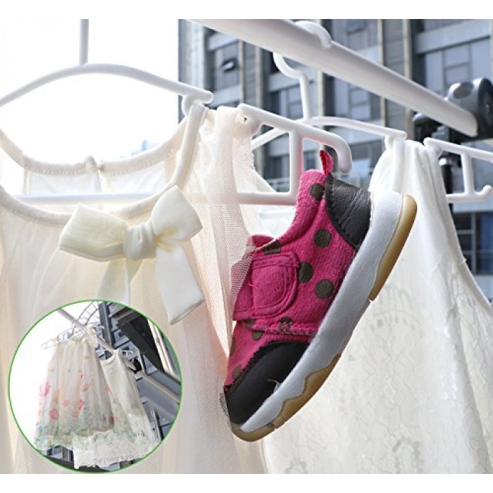 ilauke 36 Pack White Plastic Nursery Hangers Nonslip Baby Coat Hangers Space 