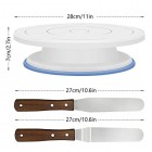 Cake Plate Rotating Cake Stand Decorating Turntable Icing Smoother and Spatula