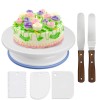 Cake Plate Rotating Cake Stand Decorating Turntable Icing Smoother and Spatula