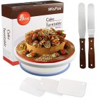 Cake Plate Rotating Cake Stand Decorating Turntable Icing Smoother and Spatula Cake Plate Rotating Cake Stand Decorating Turntable Icing Smoother and Spatula