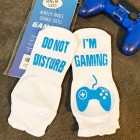 "Do Not Disturb Im Gaming" Funny Socks - Great Novelty Gift For Gamers Who Have Everything! (Ankle Lounge Socks)