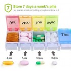 AUVON iMedassist Weekly Pill Organizer, BPA Free Travel 7 Day Pill Box Case with Unique Spring Assisted Open Design and Large Compartments to Hold Vitamins, Cod Liver Oil, Supplements and Medication