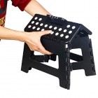 Folding Step Stool - 9 inch Height Foldable Stool For Kids & Adults, Kitchen Garden Bathroom Collapsible Stepping Stool (Black)