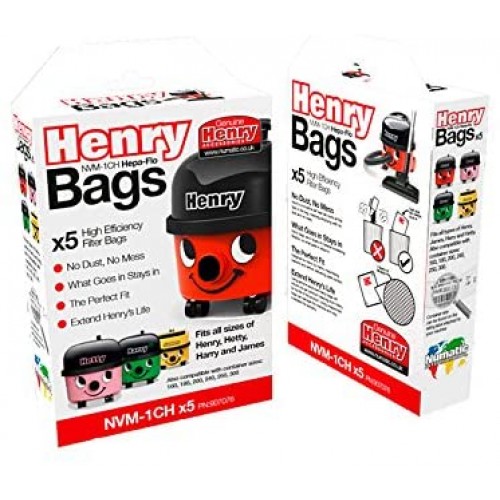 Henry NVM-1CH/907076 HepaFlo Vacuum Bags, Pack of 5