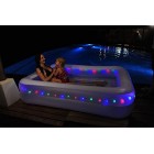 Giant Rectangular Lighted Swimming Paddling Pool LED LIGHT Inflatables Size 79 inch X 59 X 20 With Electric Air Pump 240v