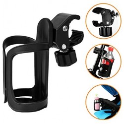 Bike Bottle Holder, Black Bicycle Cup Holder 360 Degrees Rotation Cycling Water Bottle Cages; fit Bicycles, Mountain Bikes, Prams and Wheelchair