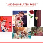 24K Gold Rose Flower/Gold Foil Artificial Forever Rose with Transparent Stand & Gift Box,Best Romantic Present Ideal for Her on Valentines Day, Mothers Day, Anniversary, Birthday ,Christmas,Decoration