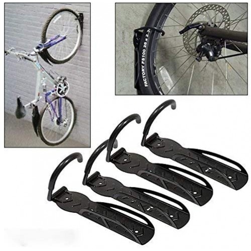 Set of 4 Heavy Duty Vertical Wall Mounted Bicycle Storage Hanging Hooks - Suitable For Indoor Or Outdoor Use Set of 4 Heavy Duty Vertical Wall Mounted Bicycle Storage Hanging Hooks - Suitable For Indoor Or Outdoor Use