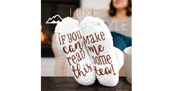 If you can read this socks funny christmas gift Tea Lover Gift Stocking Stuffer Bring me a tea socks Writing on Socks 