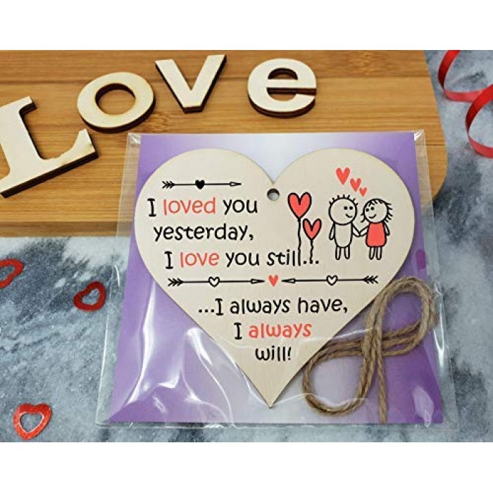 The Plum Penguin Handmade Wooden Hanging Heart Plaque Gift a little hug from us to show you we care miss you long distance wall hanger cute rainbow design for family friends grandparents 