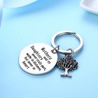 Family Tree Keychain Mother Daughter Gift "Mothers and Daughters Never Truly Part, Maybe in Distance.Mother Daughter Keychain,Christmas Gifts,Mothers Day