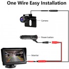 Reversing Camera Kit with 4.3 Inch LCD Monitor Car Rearview Backup Camera IP68 Waterproof Night Vision Parking Assistance System for Vans, Cars, Trucks, RVs, 12V