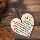 I Love You Mum - Handmade Wooden Perfect Hanging Heart Plaque-Sign Gift for Your Best Friendship