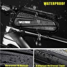 Bike Frame Bag with Mobile Phone Holder, Bicycle Top Tube Pouch, Waterproof Cycle Cell Phone Mount with Touch Screen Window, for iPhone Samsung Smart Phone up to 6.5 inch