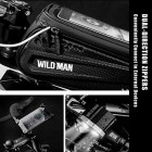 Bike Frame Bag with Mobile Phone Holder, Bicycle Top Tube Pouch, Waterproof Cycle Cell Phone Mount with Touch Screen Window, for iPhone Samsung Smart Phone up to 6.5 inch