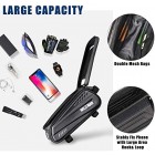 Bike Frame Bag with Mobile Phone Holder, Bicycle Top Tube Pouch, Waterproof Cycle Cell Phone Mount with Touch Screen Window, for iPhone Samsung Smart Phone up to 6.5 inch