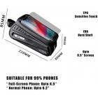 Bike Frame Bag with Mobile Phone Holder, Bicycle Top Tube Pouch, Waterproof Cycle Cell Phone Mount with Touch Screen Window, for iPhone Samsung Smart Phone up to 6.5 inch