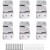 6 Pairs [12 Pack] Flush Concealed Mount Bracket Interlocking Hang Buckle Headboard Furniture Connector Stainless Steel Wall Mount Hardware Hanging for Pictures Mirrors Frames