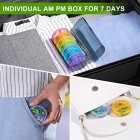 Pill Box 7 Day AM PM (Twice a Day) Weekly Pill Box Case with Moisture-Proof Design for Purse and Pockets (Rainbow) Pill Box 7 Day AM PM (Twice a Day) Weekly Pill Box Case with Moisture-Proof Design for Purse and Pockets (Rainbow)