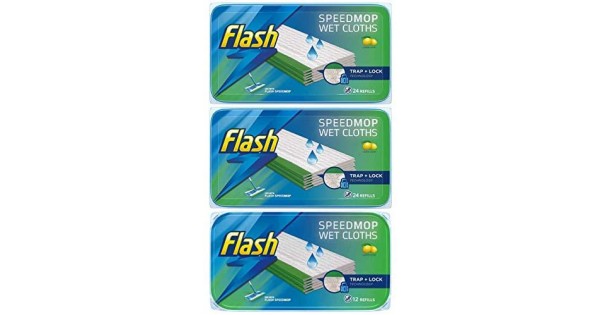 Flash Speedmop Giga Pack 60 Wet Mopping Cloths Refills,Hygienic Any Floor Mop 