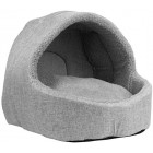 proudpet Cat Igloo Bed Pet Kitten Small Dog Cosy Fleece Cave Hideout Brown or Grey
